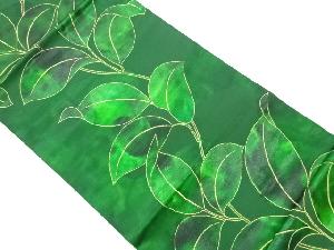 リサイクル　葉模様織出し袋帯